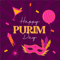 Purim Celebration Linkedin Post Design