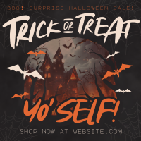 Modern Halloween Surprise Sale Instagram Post