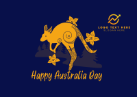 Kangaroo Australia Day Postcard