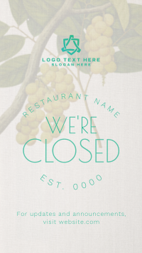 Rustic Closed Restaurant Instagram Story