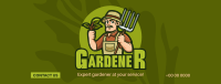 Expert Gardener Mascot Facebook Cover Image Preview