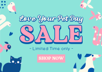 Love Your Pet Day Sale Postcard