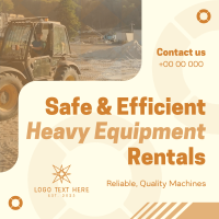 Corporate Heavy Equipment Rentals Instagram Post