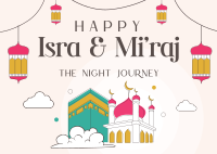 Isra and Mi'raj Night Journey Postcard Design