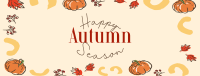 Leaves and Pumpkin Autumn Greeting Facebook Cover Image Preview