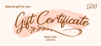 Simple Brush Stroke Gift Certificate Image Preview