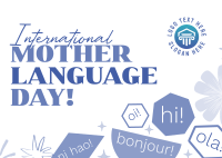 Quirky International Mother Language Day Postcard