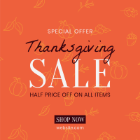 Thanksgiving Line Art Sale Instagram Post