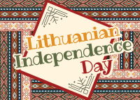 Folk Lithuanian Independence Day Postcard