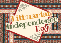 Folk Lithuanian Independence Day Postcard Design