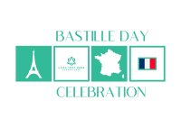 Tiled Bastille Day Postcard Design