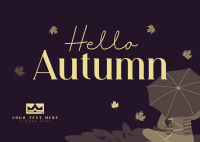 Hello Autumn Greetings Postcard Design