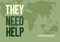 They Need Help Postcard Design