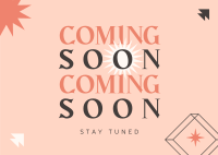 Trendy Coming Soon Postcard