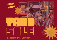 Quirky Yard Sale Postcard Design