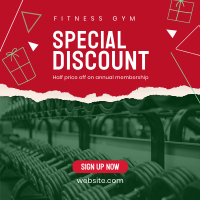 Christmas Fitness Discount Linkedin Post Design