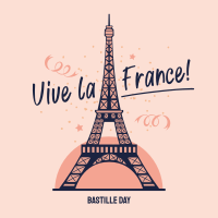 Eiffel Tower Bastille Greeting  Instagram Post Design