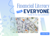 Financial Literacy Podcast Postcard