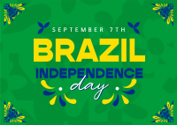 Brazil Independence Patterns Postcard Design