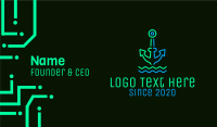 Neon Boat Anchor Business Card Design