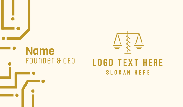 Minimalist Legal Lawyer Attorney Scales Business Card Design