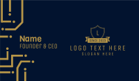Elegant Gold Banner Lettermark Business Card