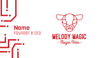 Red Cow Head Outline Business Card