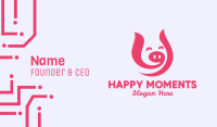 Pink Happy Pig  Business Card Image Preview