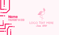 Pink Flamingo Hat Business Card Design