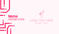 Pink Flamingo Hat Business Card Design
