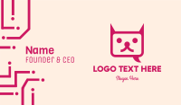Pink Cat Messaging App Business Card