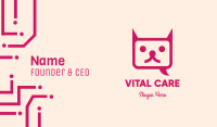 Pink Cat Messaging App Business Card Image Preview