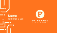 Orange Price Tag Letter P Business Card Image Preview
