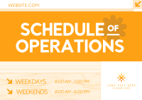 Operating Hours Postcard example 2