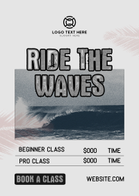 Ride the Waves Surf Class Poster