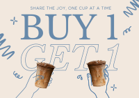 Buy 1 Take 1 Coffee Postcard