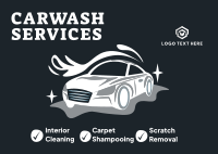 Carwash Services List Postcard