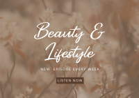 Beauty and Lifestyle Podcast Postcard Design