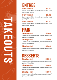 Eatery Takeouts Menu