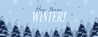 Hey There Winter Greeting Facebook Cover Image Preview