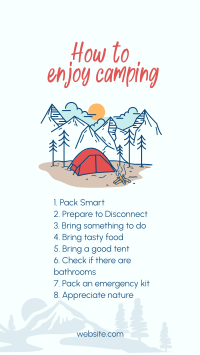 How to enjoy camping Facebook Story