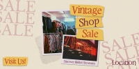 Retro Vintage Shop Sale Twitter Post Design