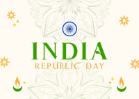 Decorative India Day Postcard