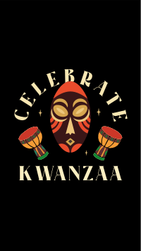 Kwanzaa African Mask  Instagram Story