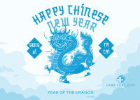 Chinese Dragon Year Postcard Design