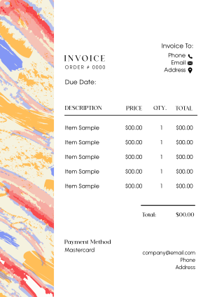 Abstract Brush Strokes Invoice Image Preview