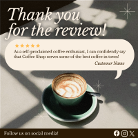 Minimalist Coffee Shop Review Linkedin Post