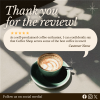 Minimalist Coffee Shop Review Linkedin Post Design