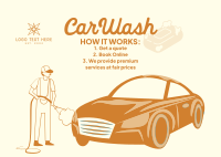 Easy Carwash Booking Postcard Design