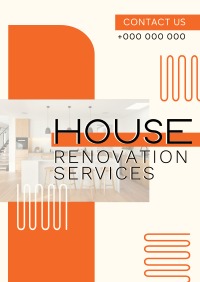 Geometric Blocks House Renovation Poster